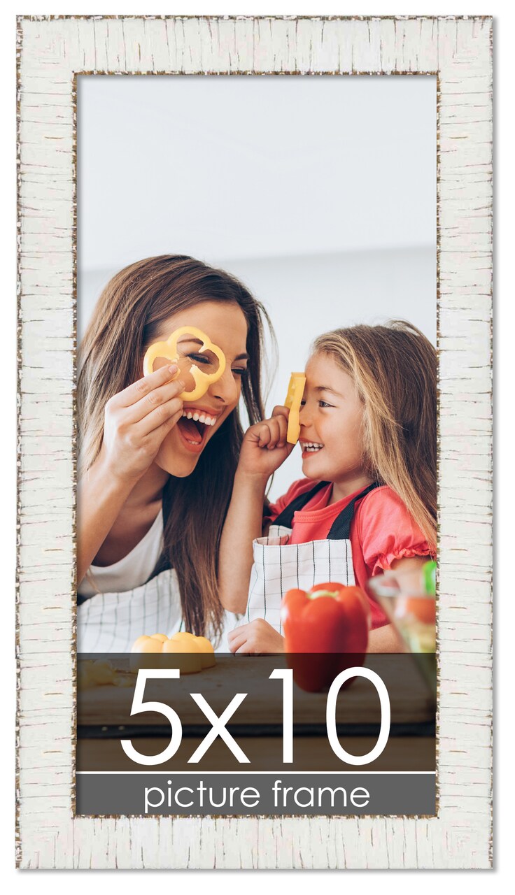 Panoramic Ornate White Picture Frame - UV Acrylic, Foam Board Backing, Hanging Hardware